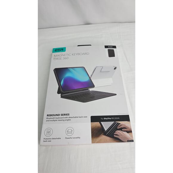 Black iPad Pro 11" Easy-Set Magnetic Stand Case with Keyboard M5/M4 2025/2024 - Picture 11 of 15